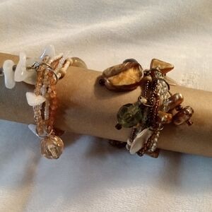Pair Of Beaded Bangly Bracelets